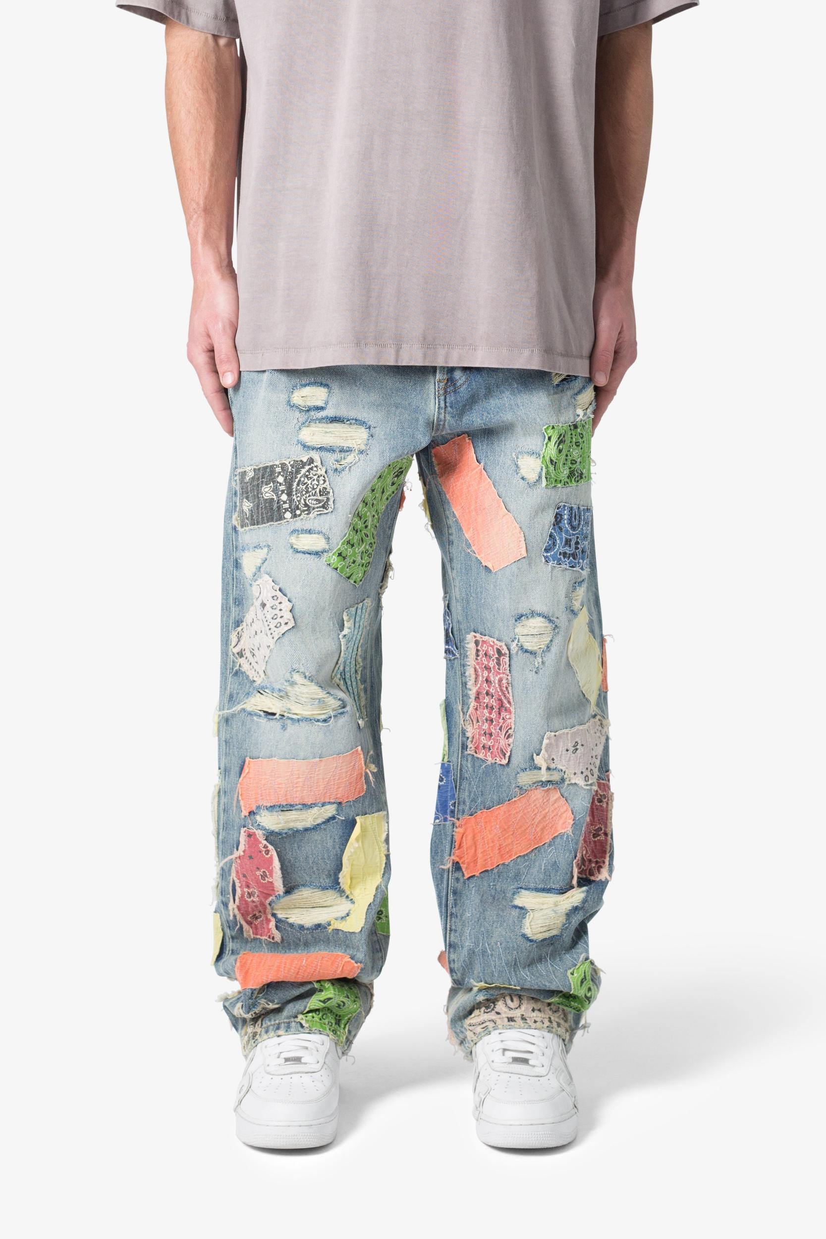 Ultra Baggy Bandana Patch Denim - Blue/Multi Product Image