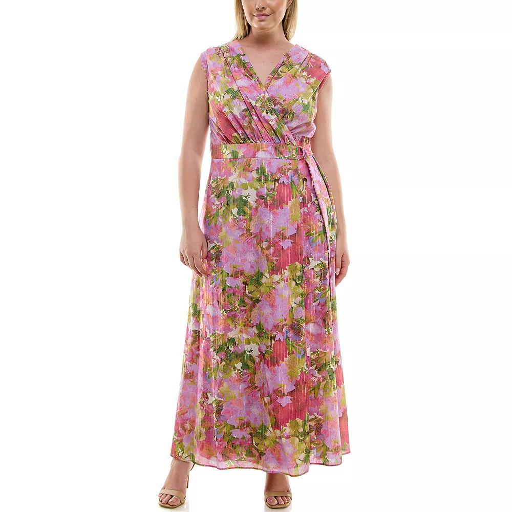 Women's Taylor Dress Printed Metallic Maxi Dress, Size: 20 W, Majestic Purple Product Image