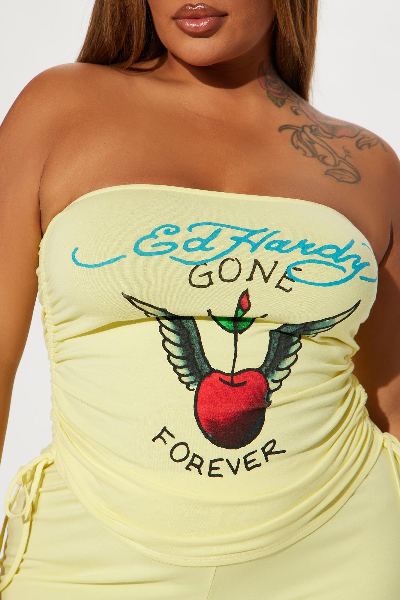 Ed Hardy Pierced Heart Pant Set - Yellow Product Image