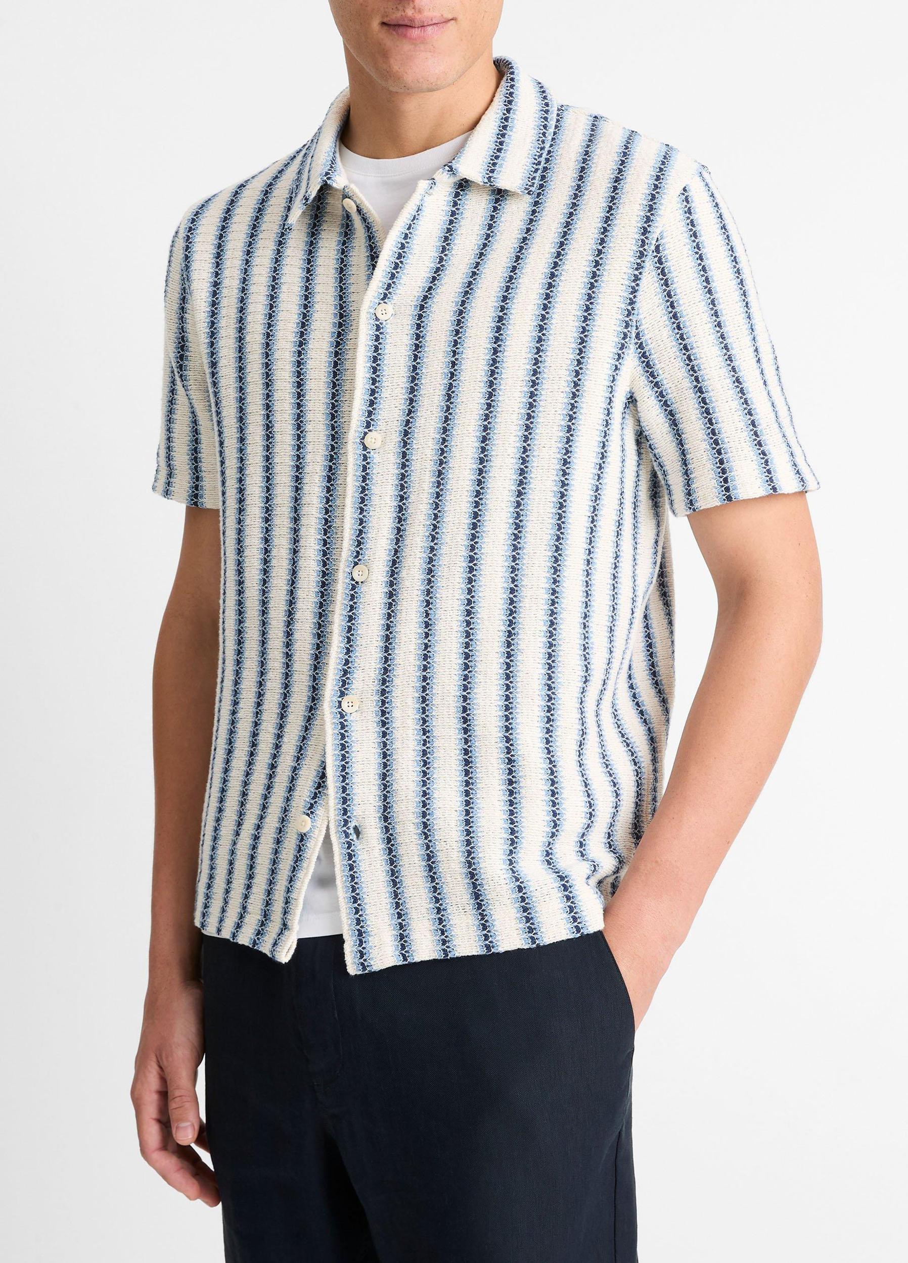 Beach Stripe Italian Cotton-Blend Shirt Product Image
