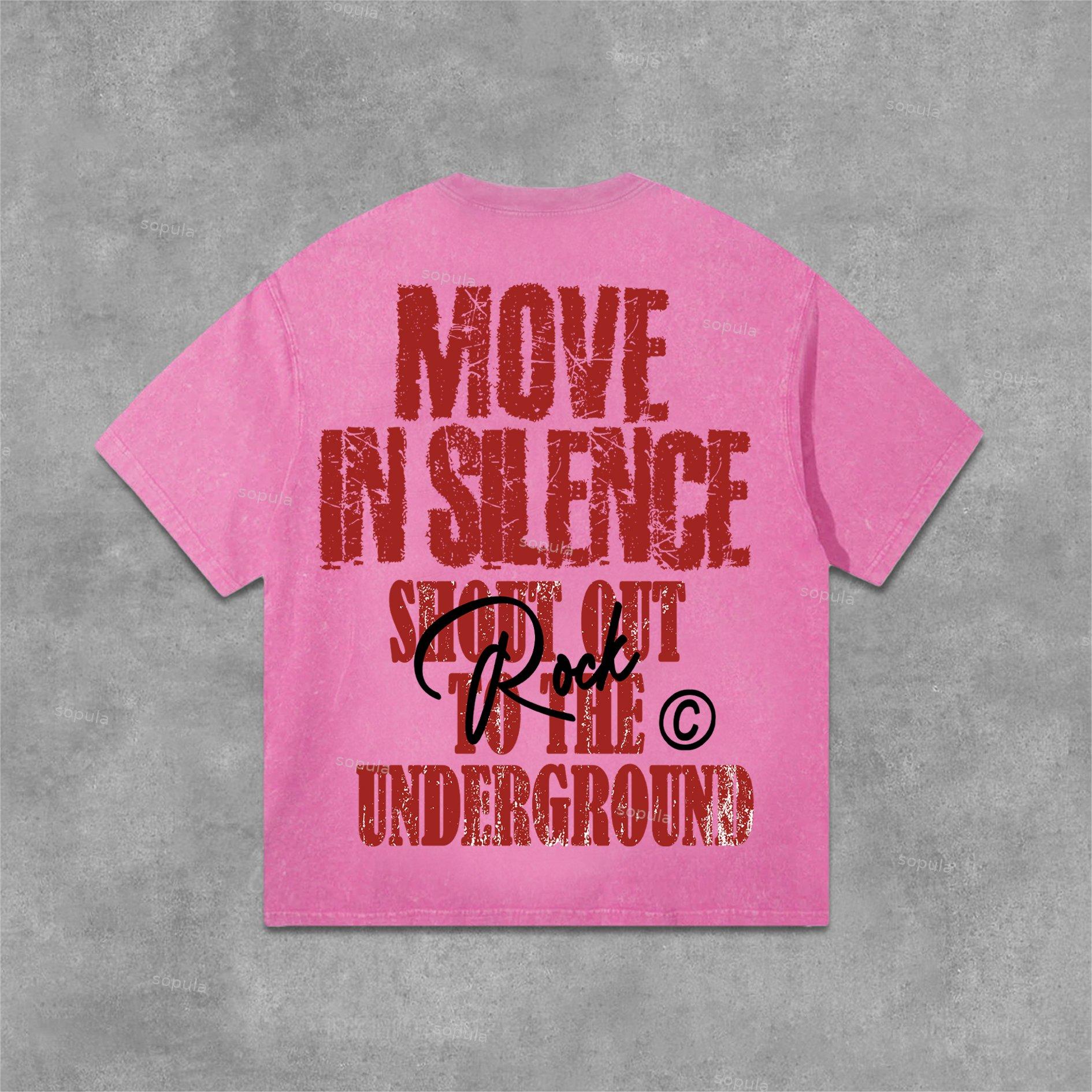 Sopula Move In Silence Graphic Print Acid Washed T-Shirt Product Image