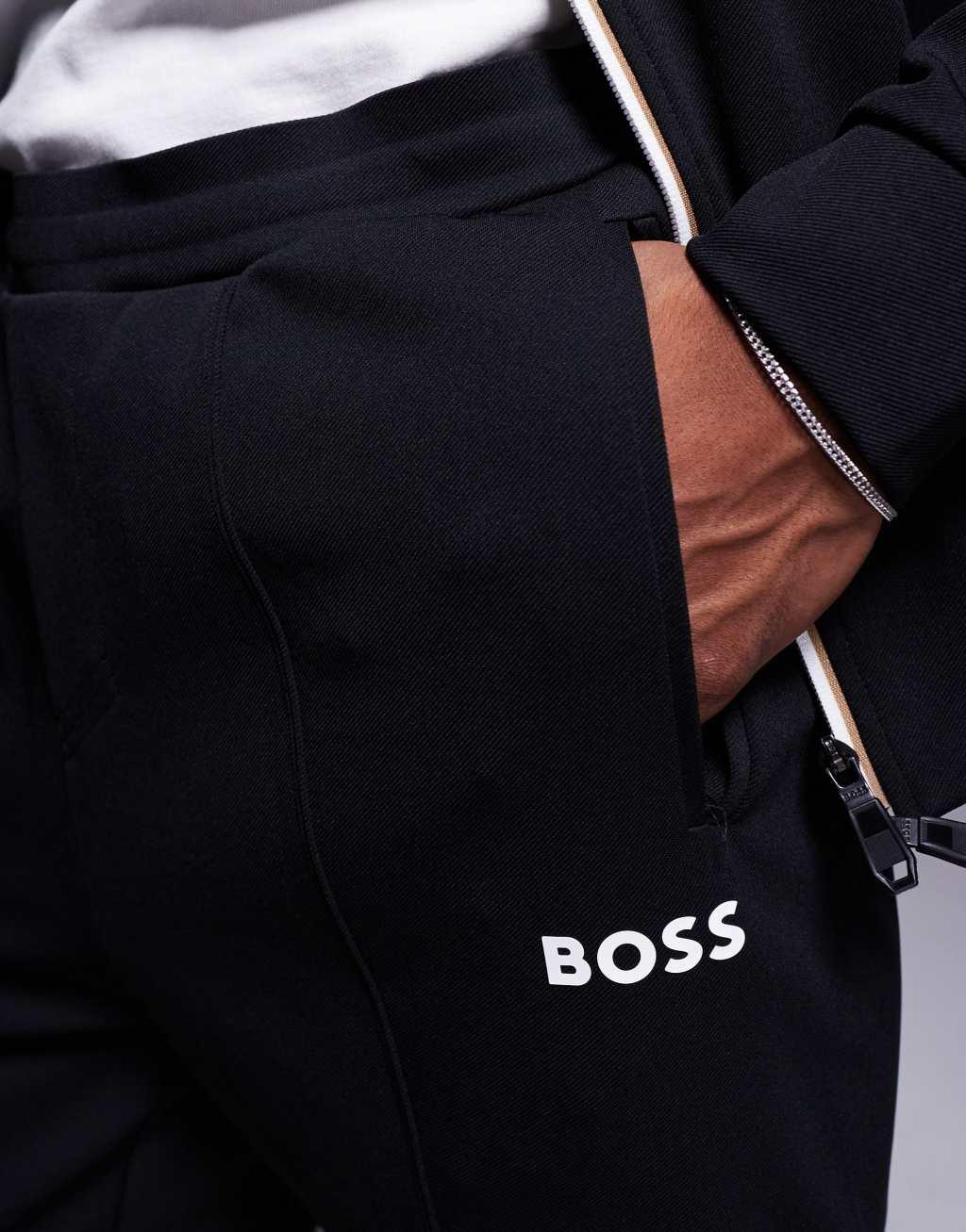 BOSS Green Hadiko cuffed sweatpants regular fit in black - part of a set Product Image