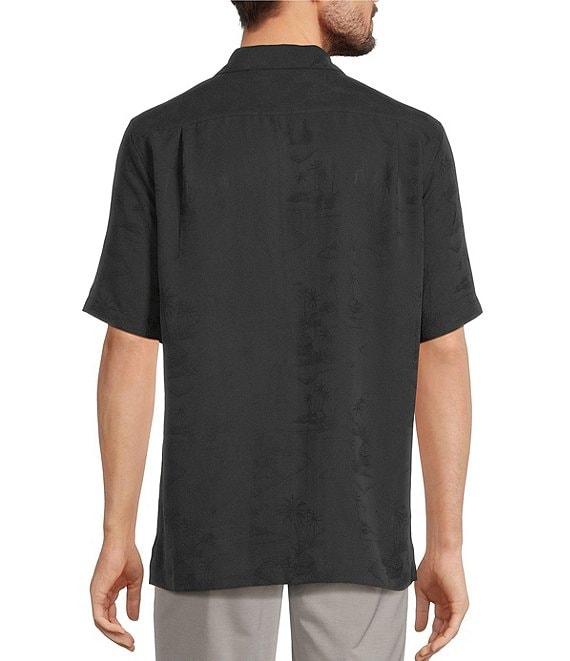Caribbean Paradise Island Textured Short Sleeve Woven Camp Shirt Product Image