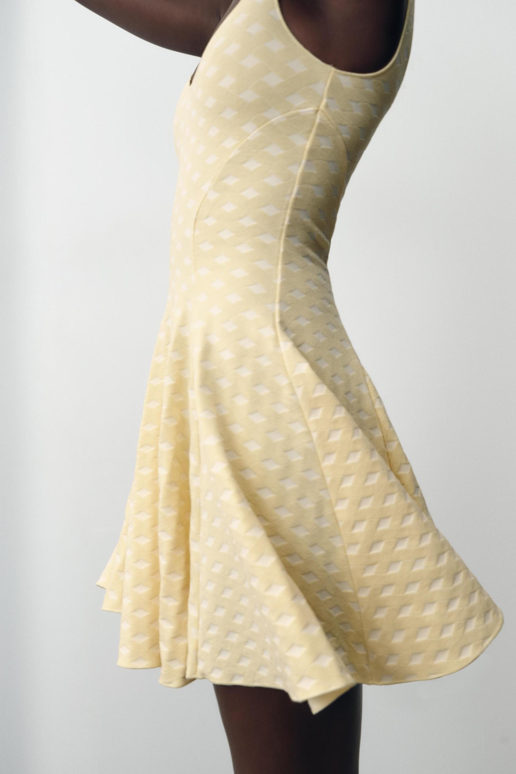 JACQUARD STRETCH SKATER DRESS Product Image