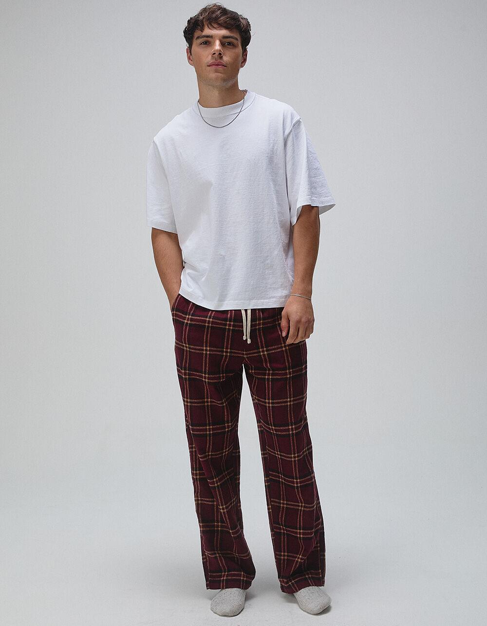 RSQ Mens Plaid Pajama Pants - WHT/GRAY Product Image