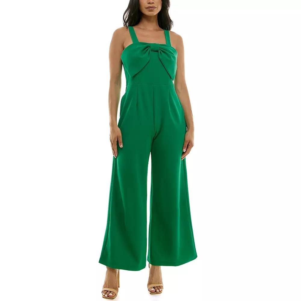 Women's Nina Leonard Large Bow Jumpsuit,  Product Image
