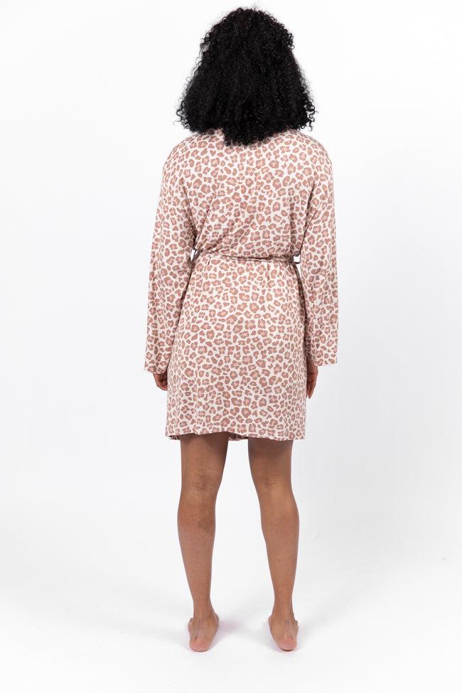 In Your Dreams Neutral Leopard Pajama Robe FINAL SALE Product Image