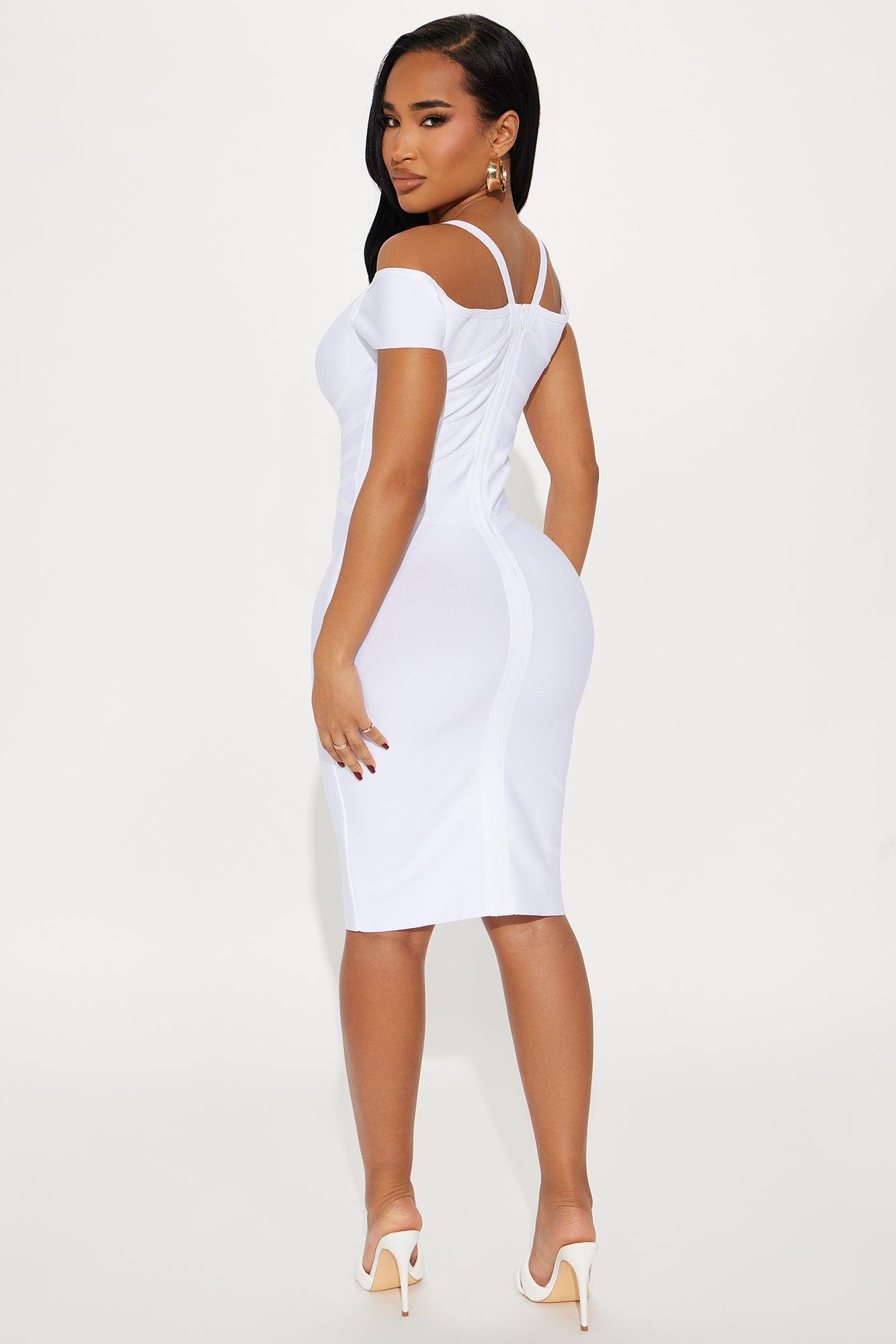 Kalina Bandage Midi Dress - White Product Image