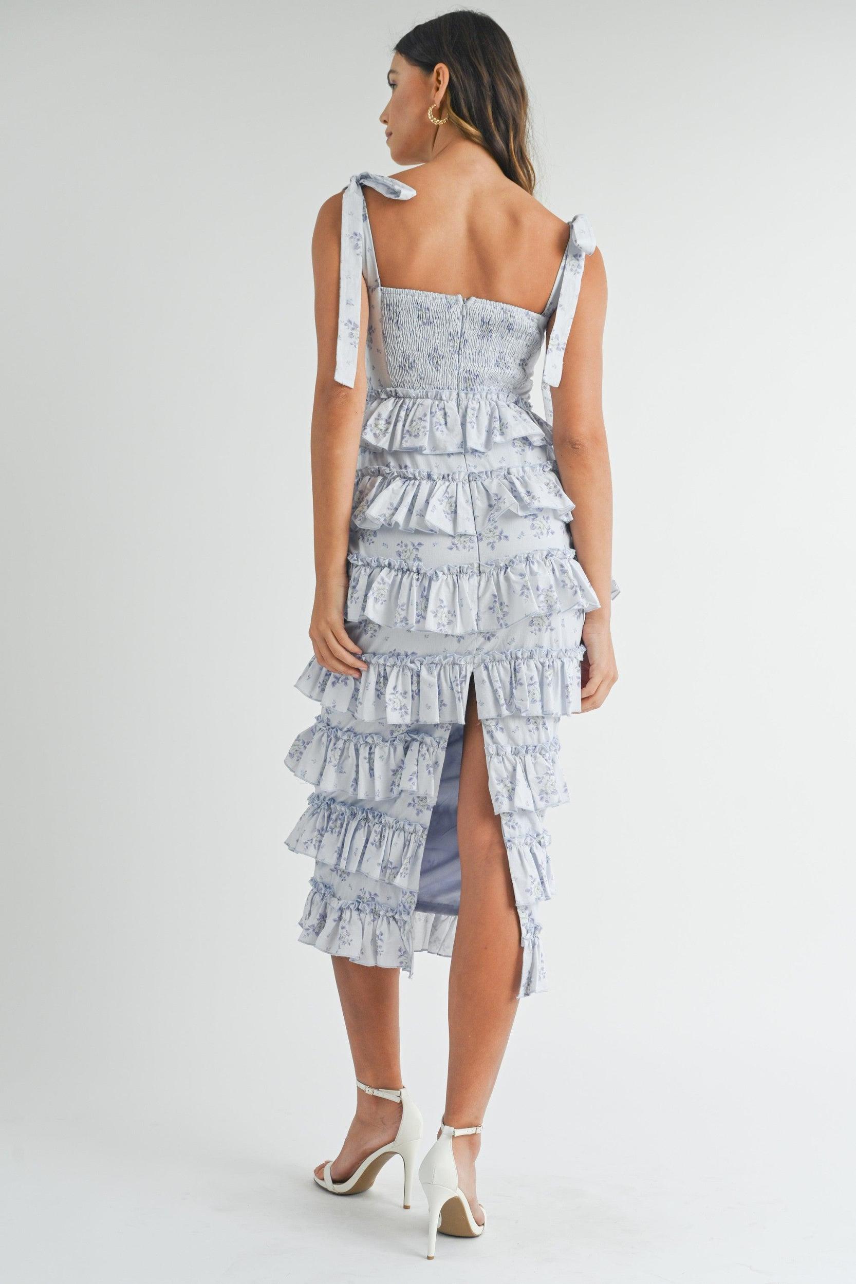 FINAL SALE Nina Floral Midi Dress | Lilac Product Image