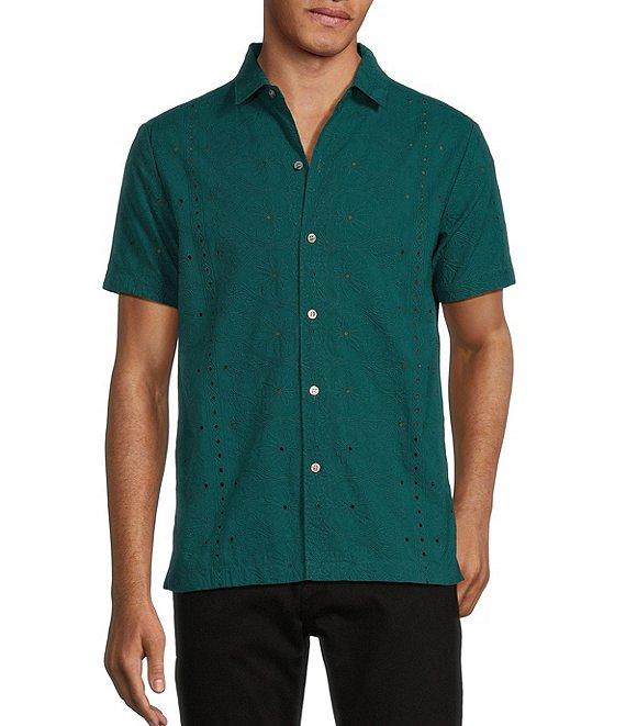 Murano Shape of Water Collection Slim Fit Short Sleeve Woven Shirt Product Image