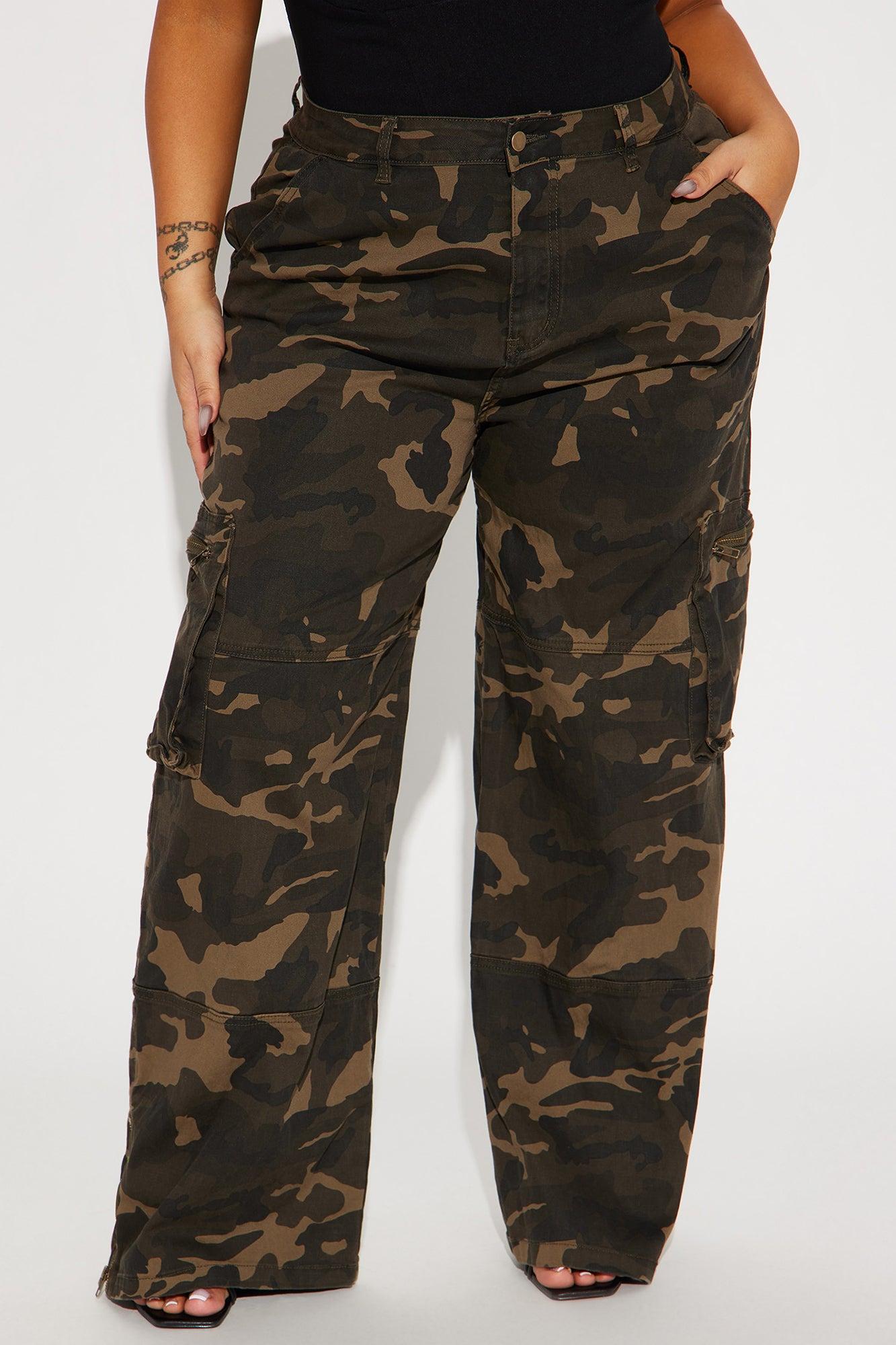 Give It Up Camo Cargo Pant - Olive/combo Product Image