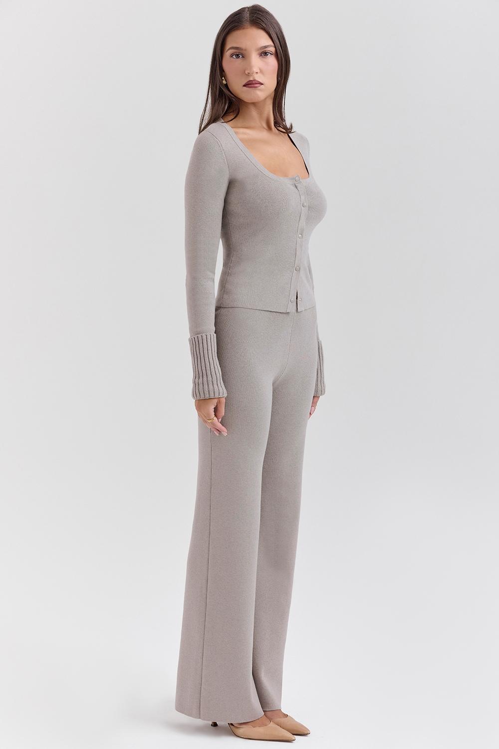 Hunter  grey cashmere straight leg trousers Product Image