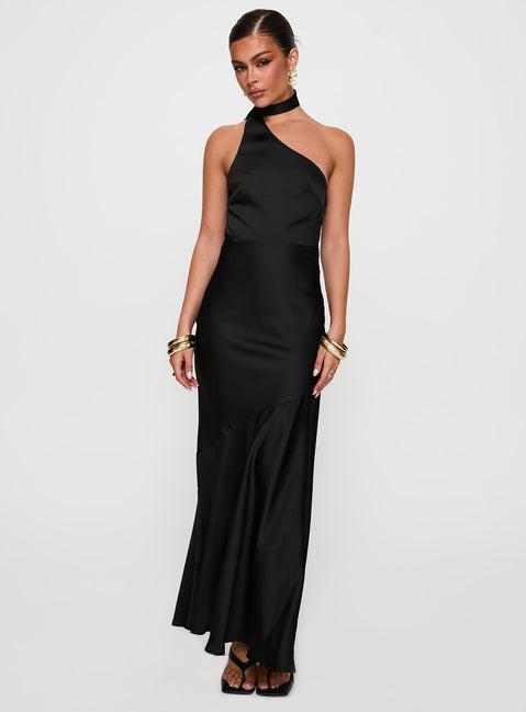 Elixaire Scarf Maxi Dress Black Product Image