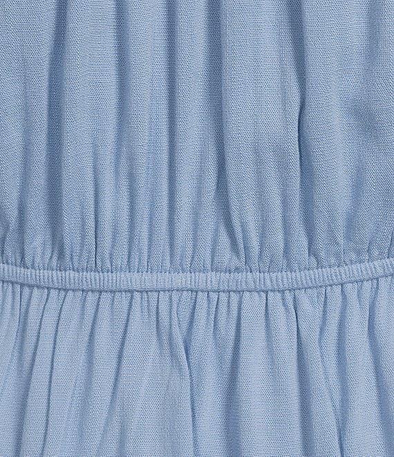 Moa Moa Sleeveless Solid Shirred Babydoll Top Product Image