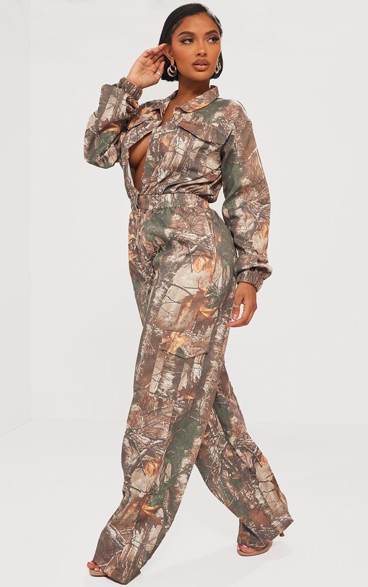 Shape Khaki Camo Printed Elasticated Waist Jumpsuit Product Image