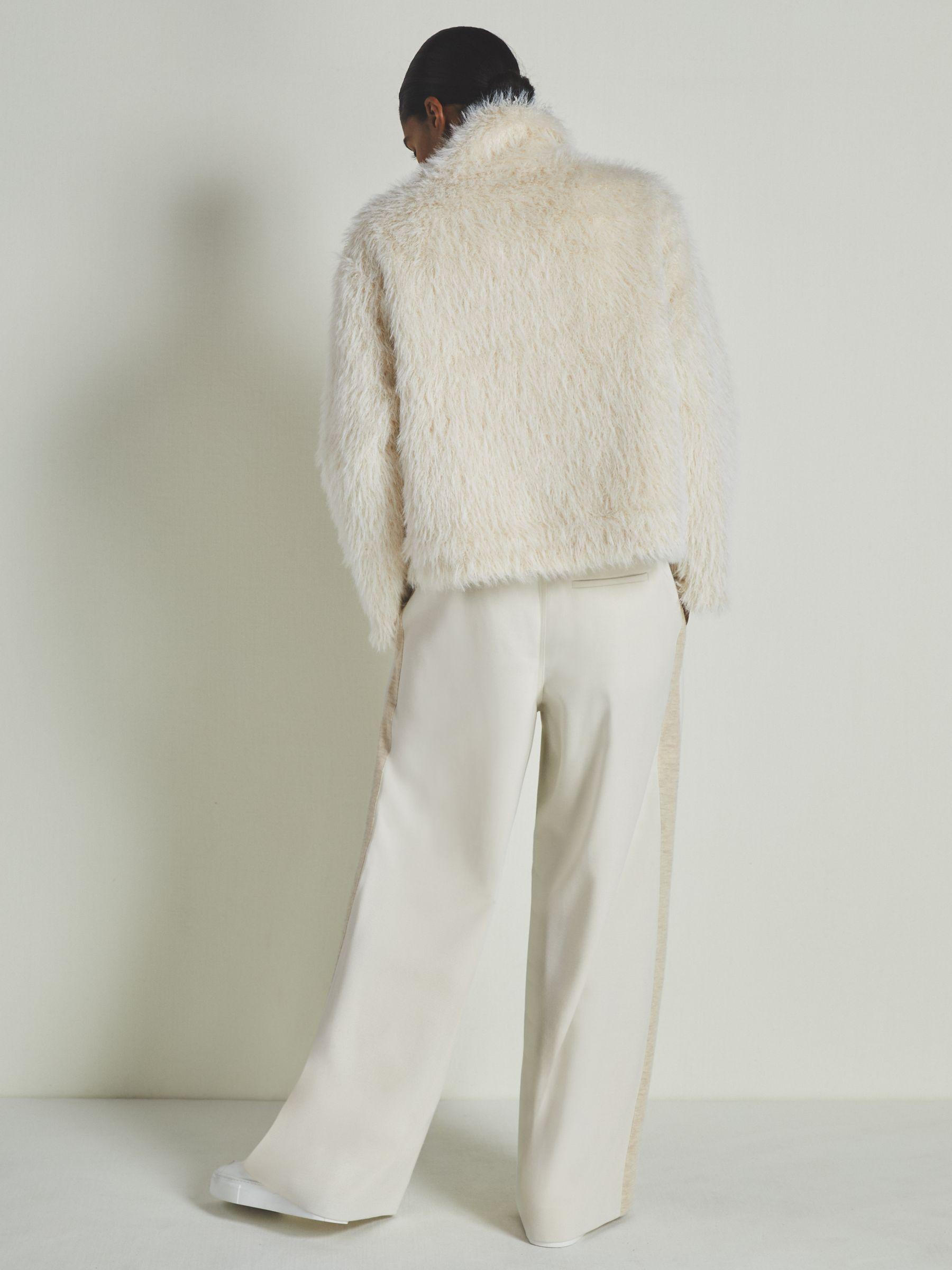 Reiss | Les 100 Ciels Faux-Fur Coat in Cream Product Image