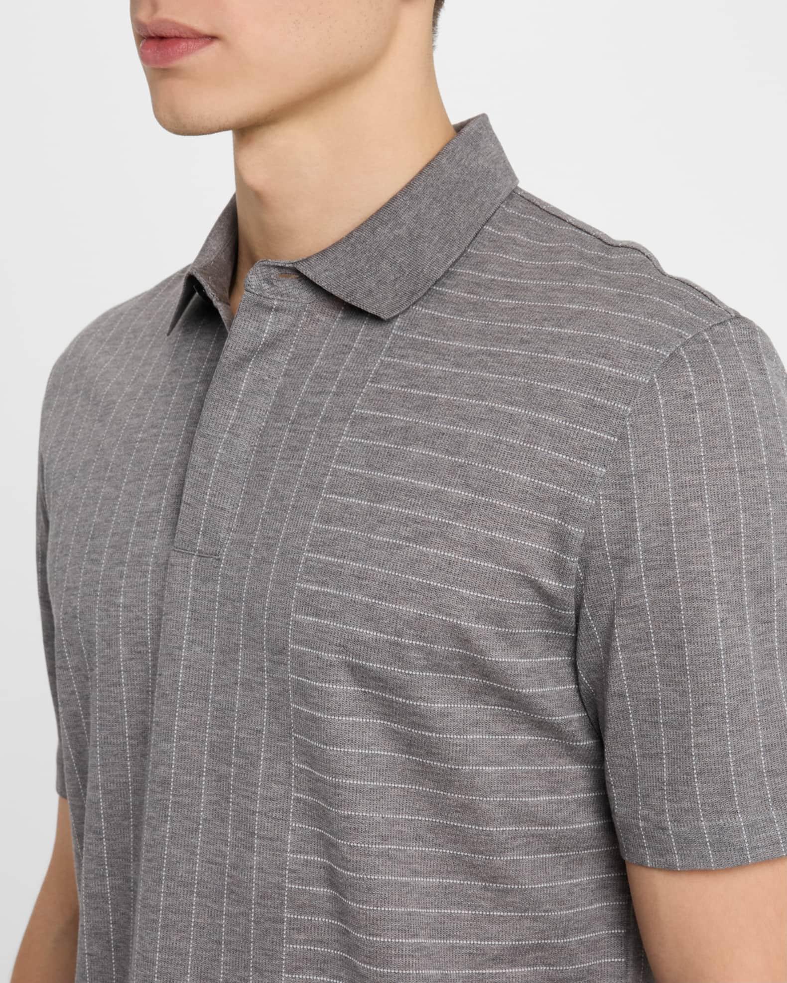 Mens Mercerized-Cotton Polo Shirt with Mixed Stripes Product Image