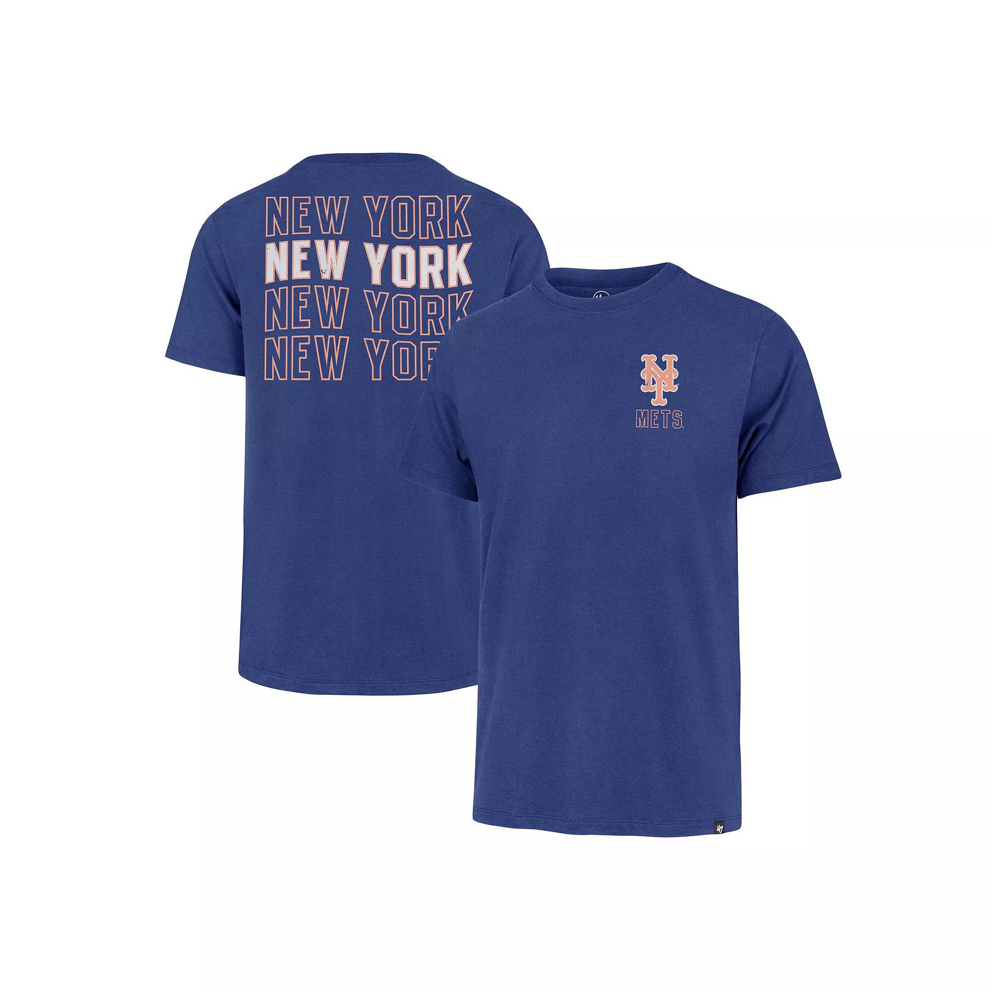 Men's '47 Royal New York Mets Hang Back Franklin T-Shirt,  Product Image