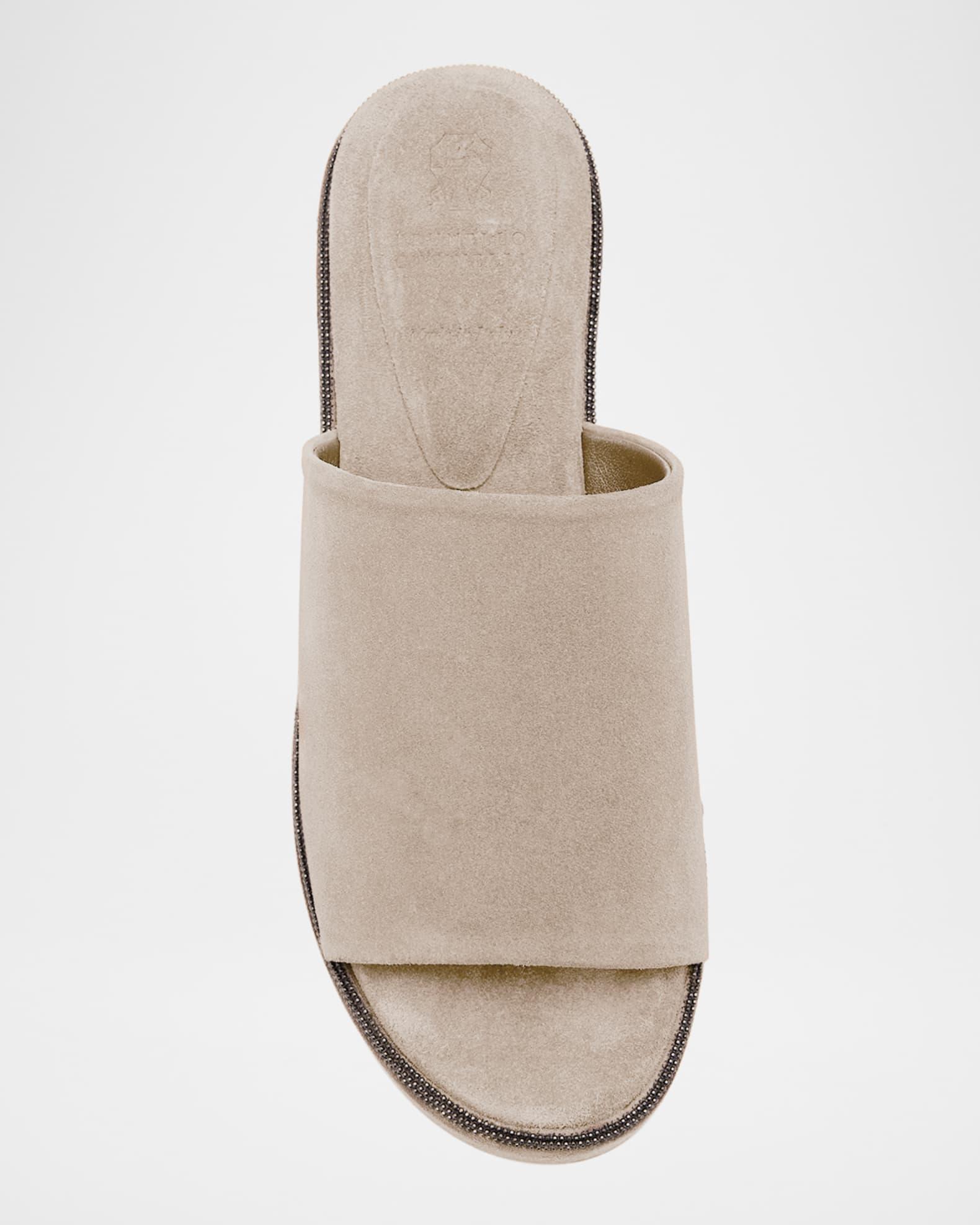 Suede Platform Slide Sandals Product Image