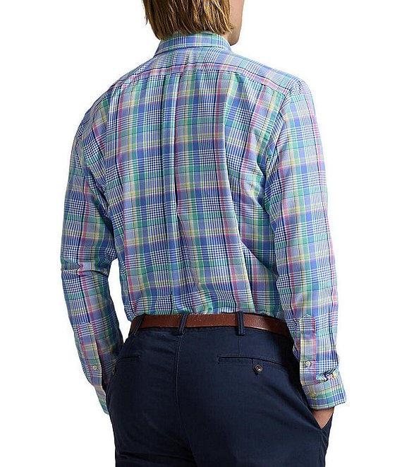 Polo Ralph Lauren Big & Tall Classic Fit Performance Stretch Oxford Medium Plaid Long Sleeve Woven Shirt Product Image