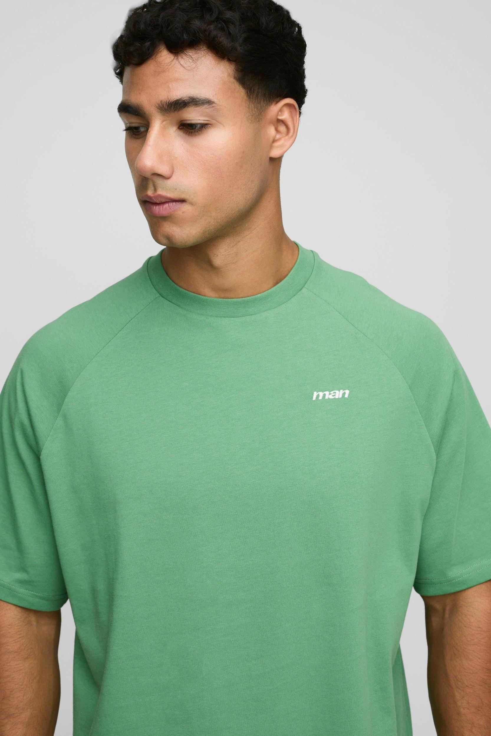 Oversized Boxy MAN Embroidered T-Shirt | boohooMAN USA Product Image