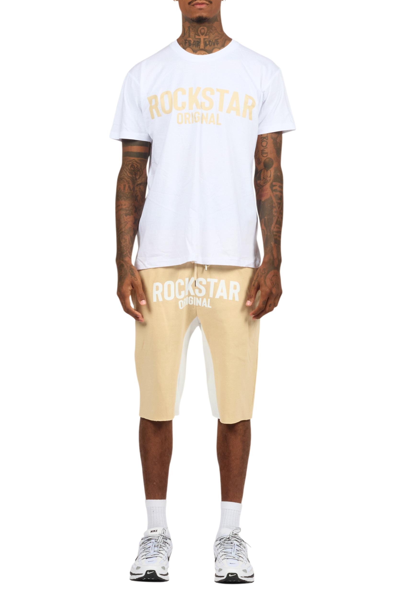 Sana White/Beige T-Shirt Short Set Male Product Image