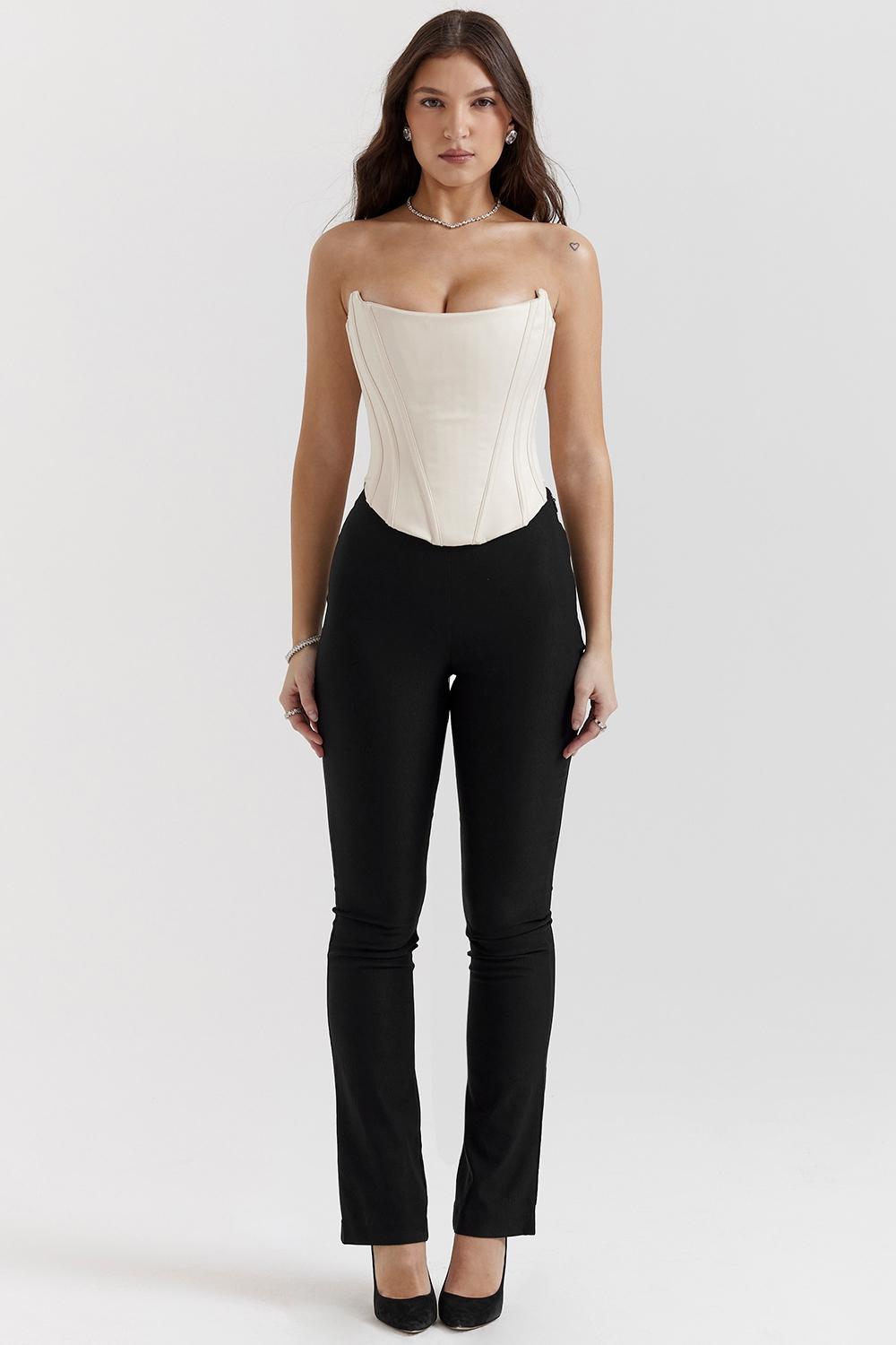 Genevieve  vintage cream lace back corset Product Image