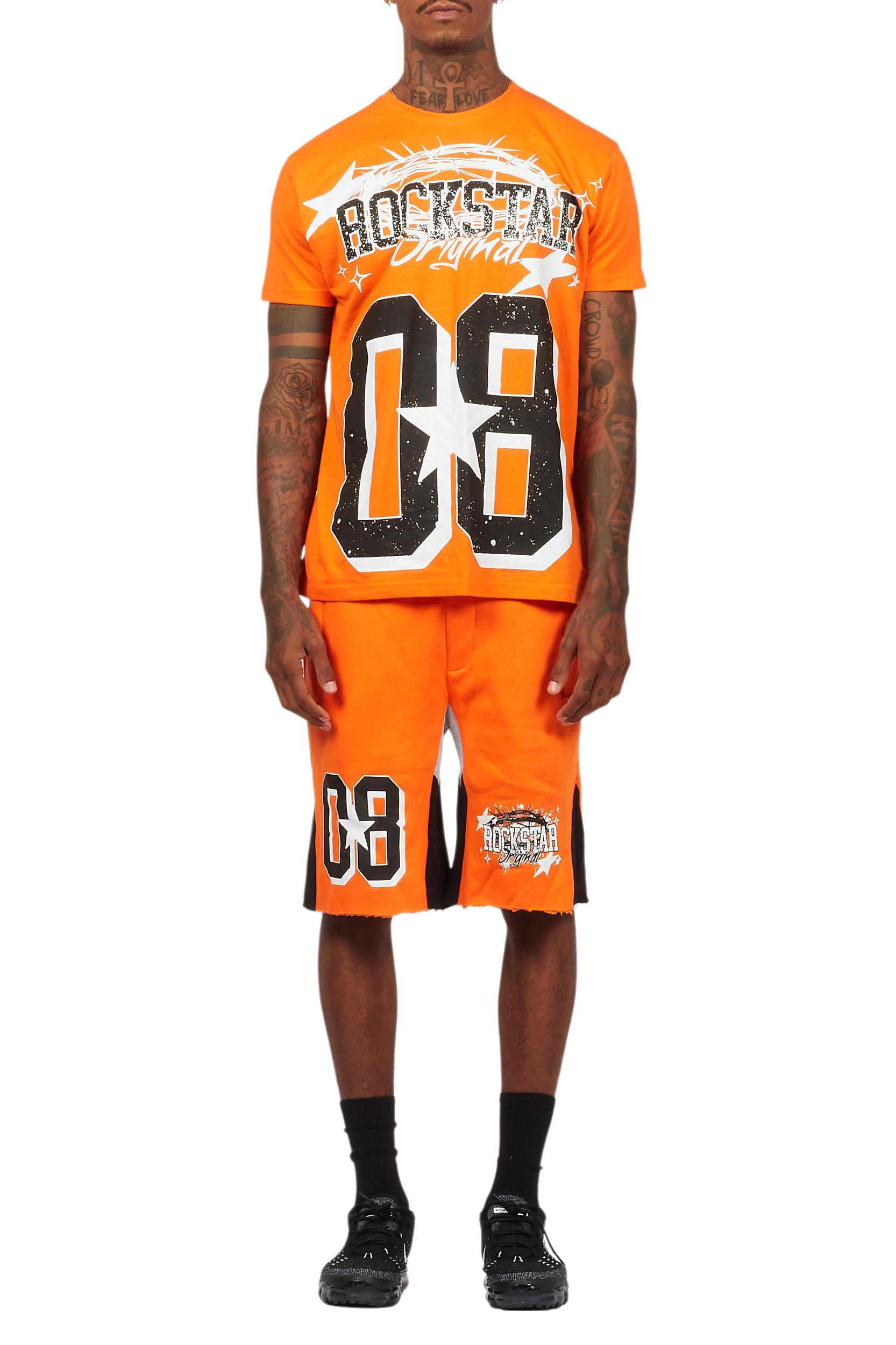 Allstar Orange/Black T-Shirt Short Set Male Product Image