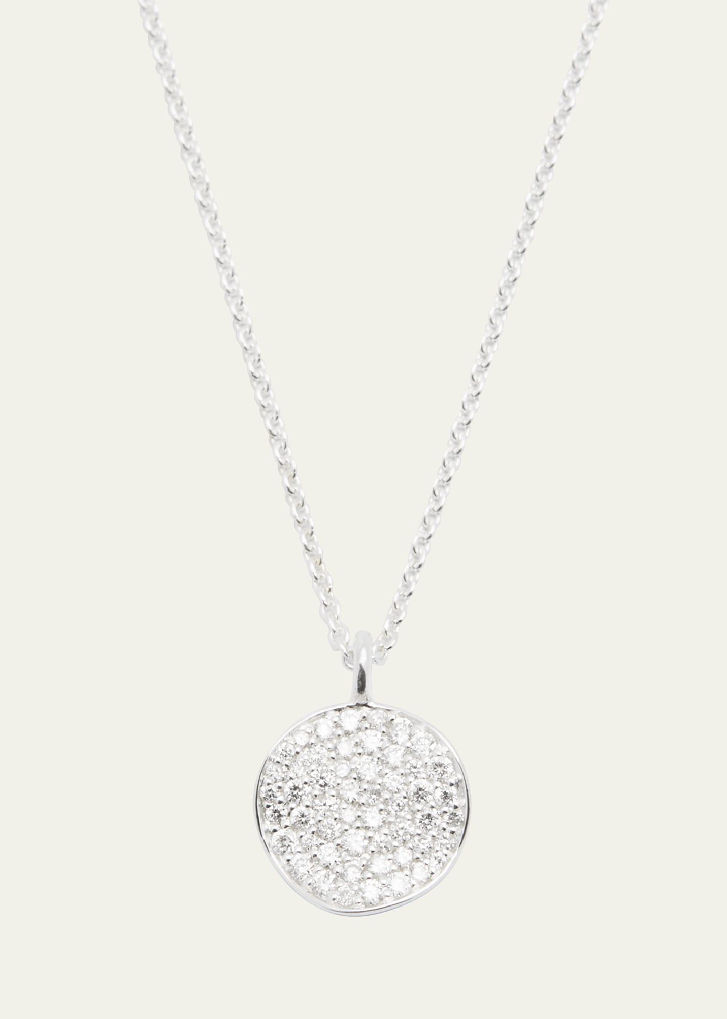 Small Flower Pendant Necklace in Sterling Silver with Diamonds Product Image