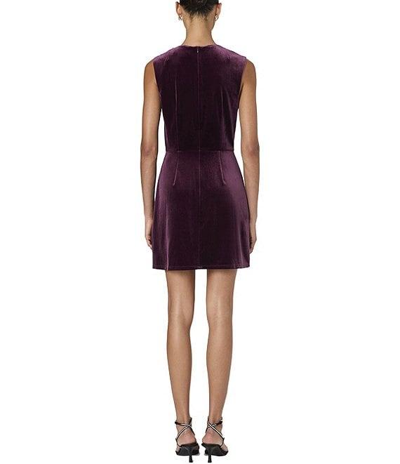 French Connection Stretch Velvet Square Neck Sleeveless Mini Dress Product Image