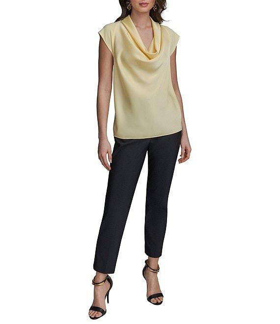 Donna Karan Cowl Neck Sleeveless Stretch Knit Top Product Image