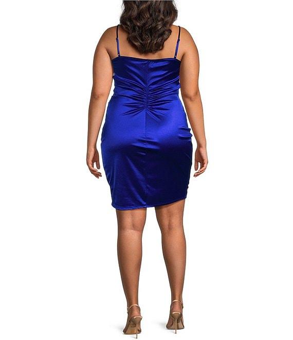 Honey and Rosie Plus Pleated Side Shirred Back Bodycon Dress Product Image