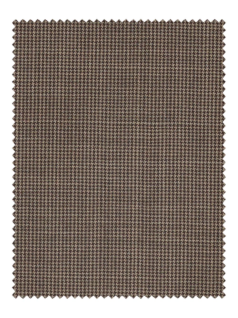 Wool Stretch Micro Check Single Pleat Suit Pants - Light Brown Product Image