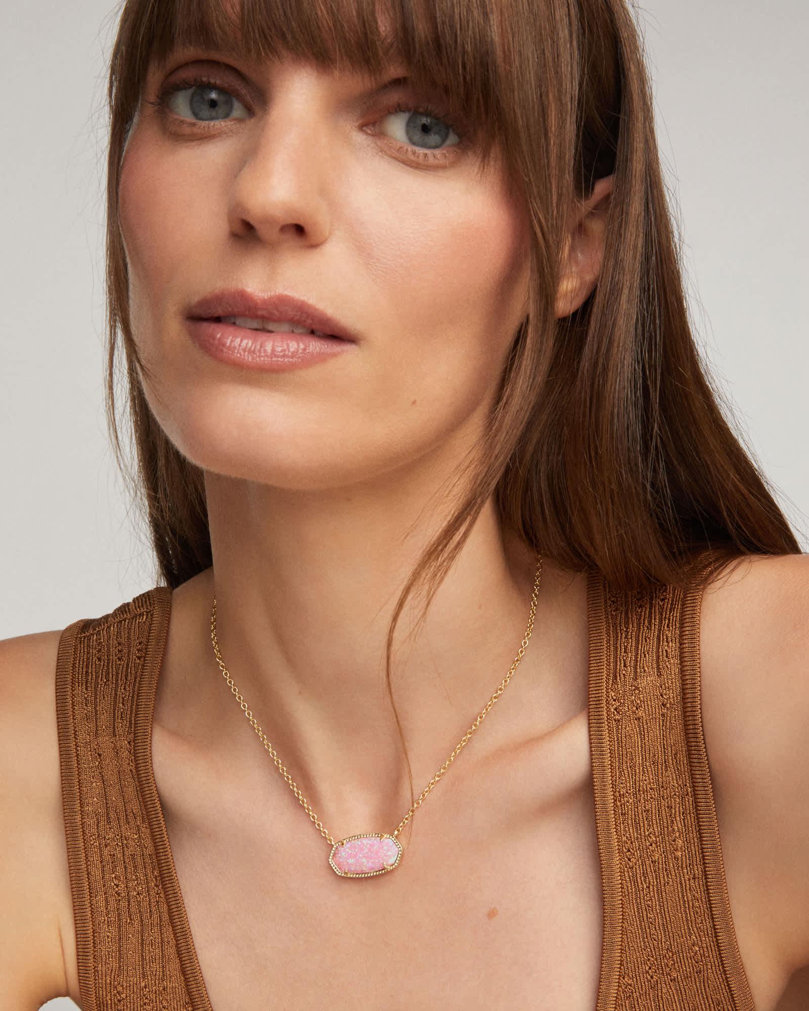 Elisa Gold Statement Short Pendant Necklace Product Image