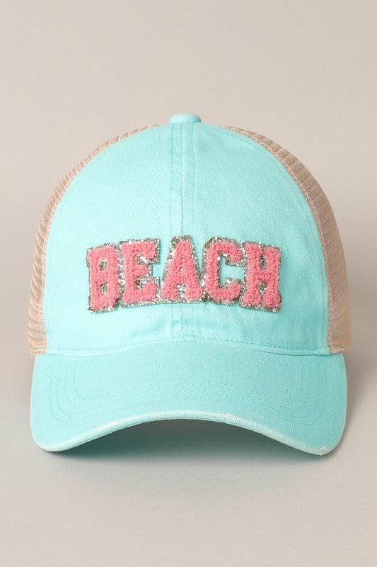Beach Letter Mesh Back Cap Product Image