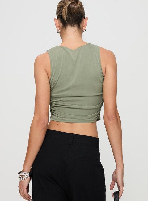 Hold Em High Neck Top Green Product Image