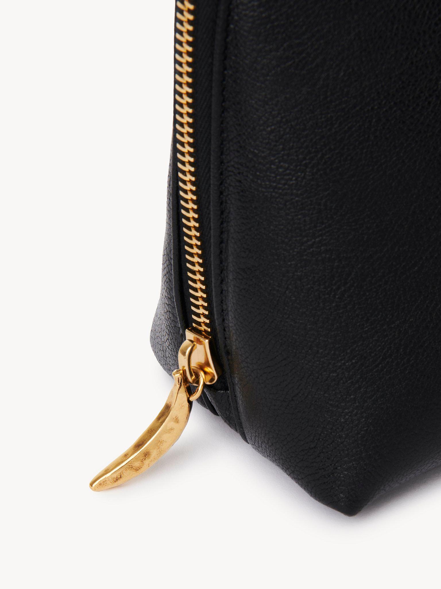 Large Banana cosmetic pouch in grained leather Product Image