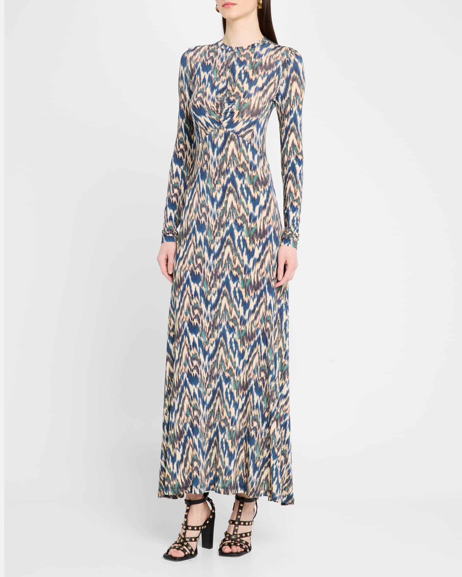 Naia Long-Sleeve Ruched Midi Dress Product Image