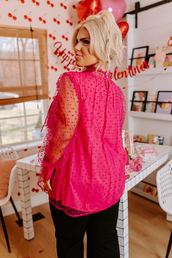 First Kiss Dreaming Shift Top In Fuchsia Curves Product Image