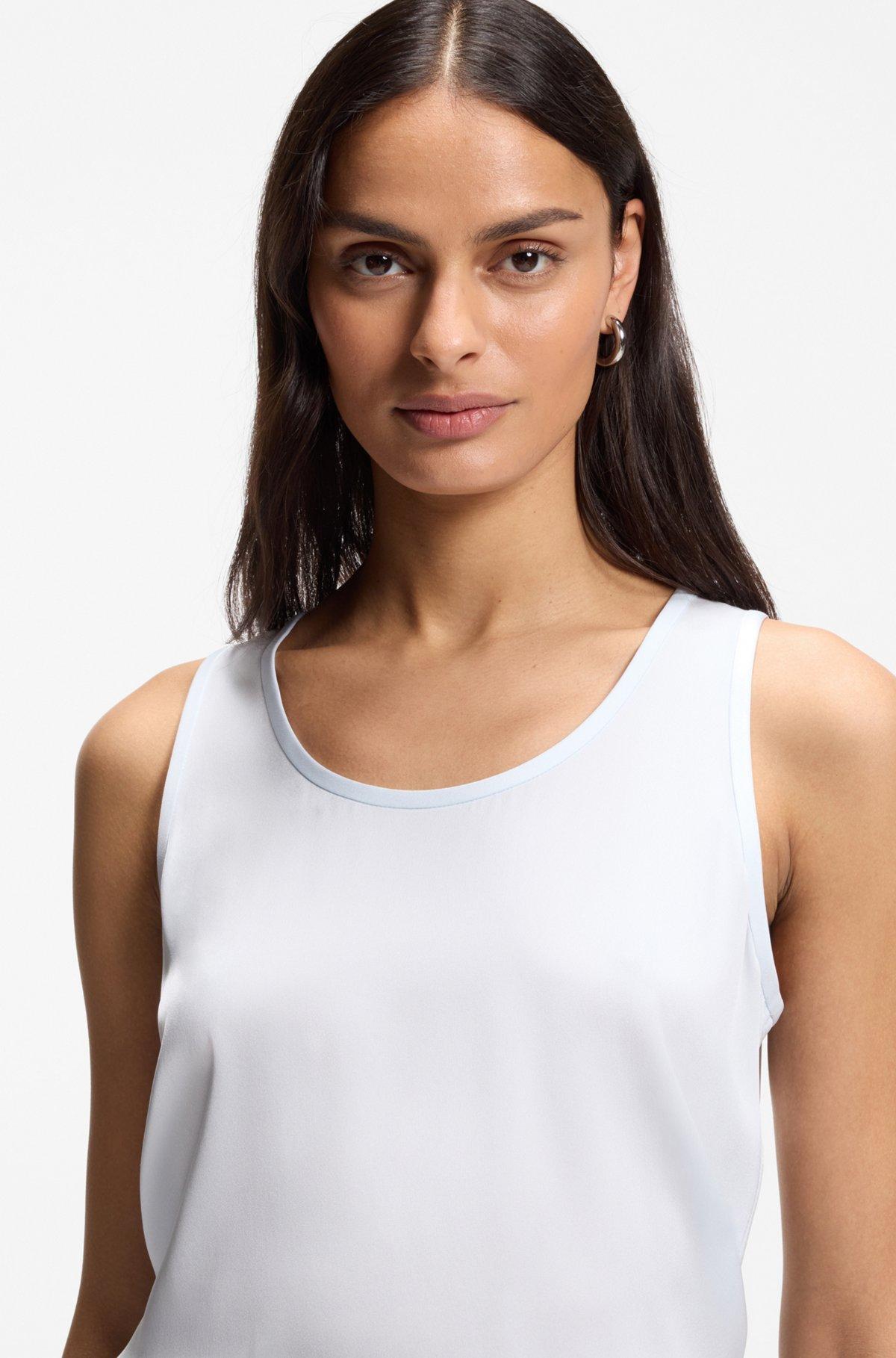 Sleeveless top in stretch silk Product Image