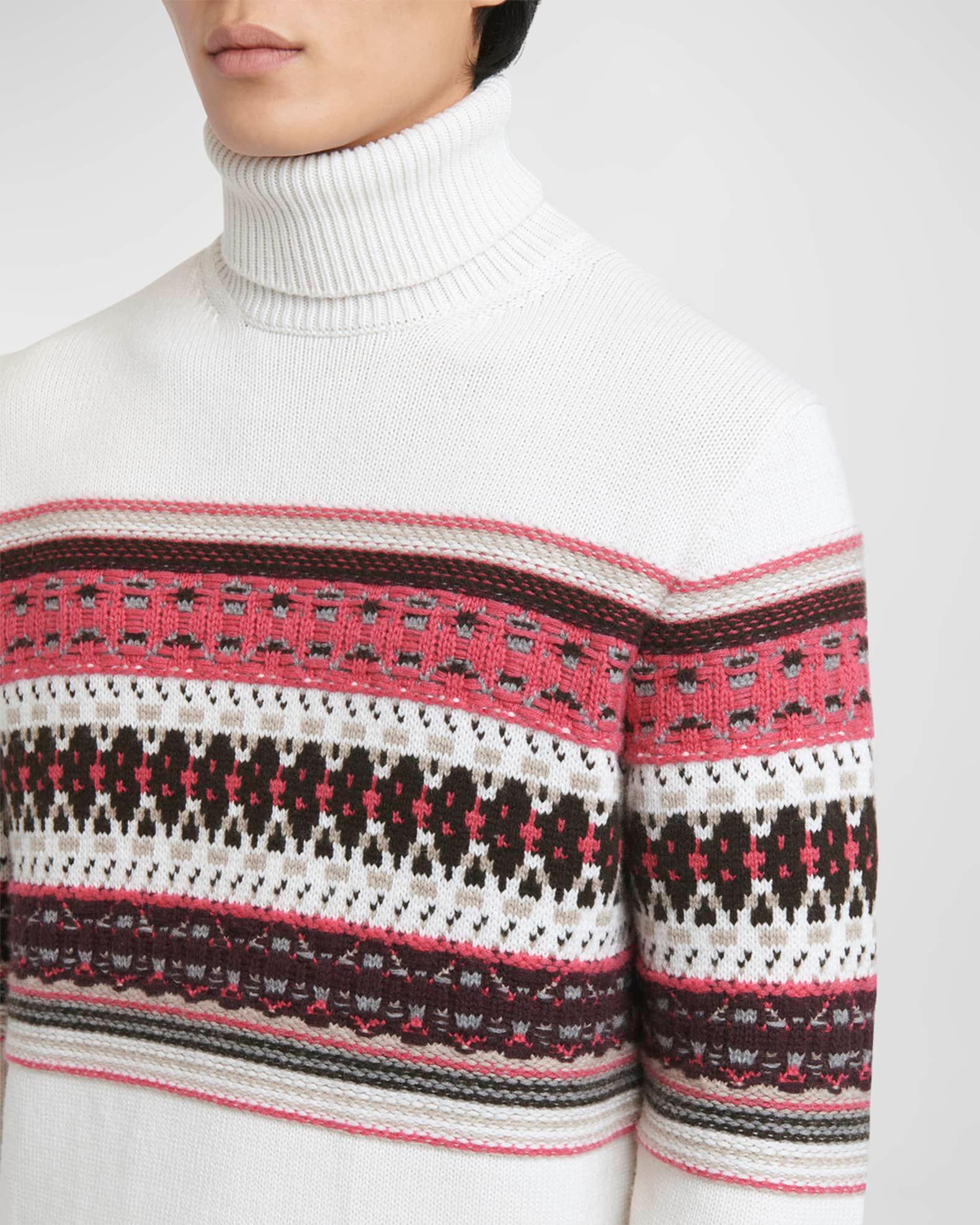 Men's Cashmere Jacquard Fair Isle Turtleneck Sweater Product Image