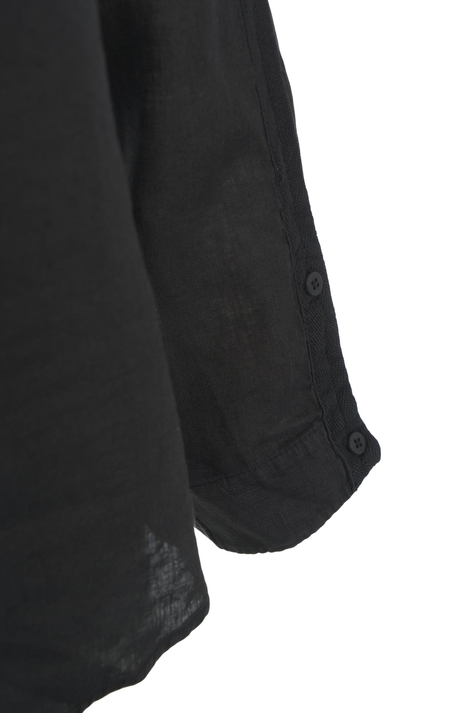 Linen shirt with mandarin collar Product Image