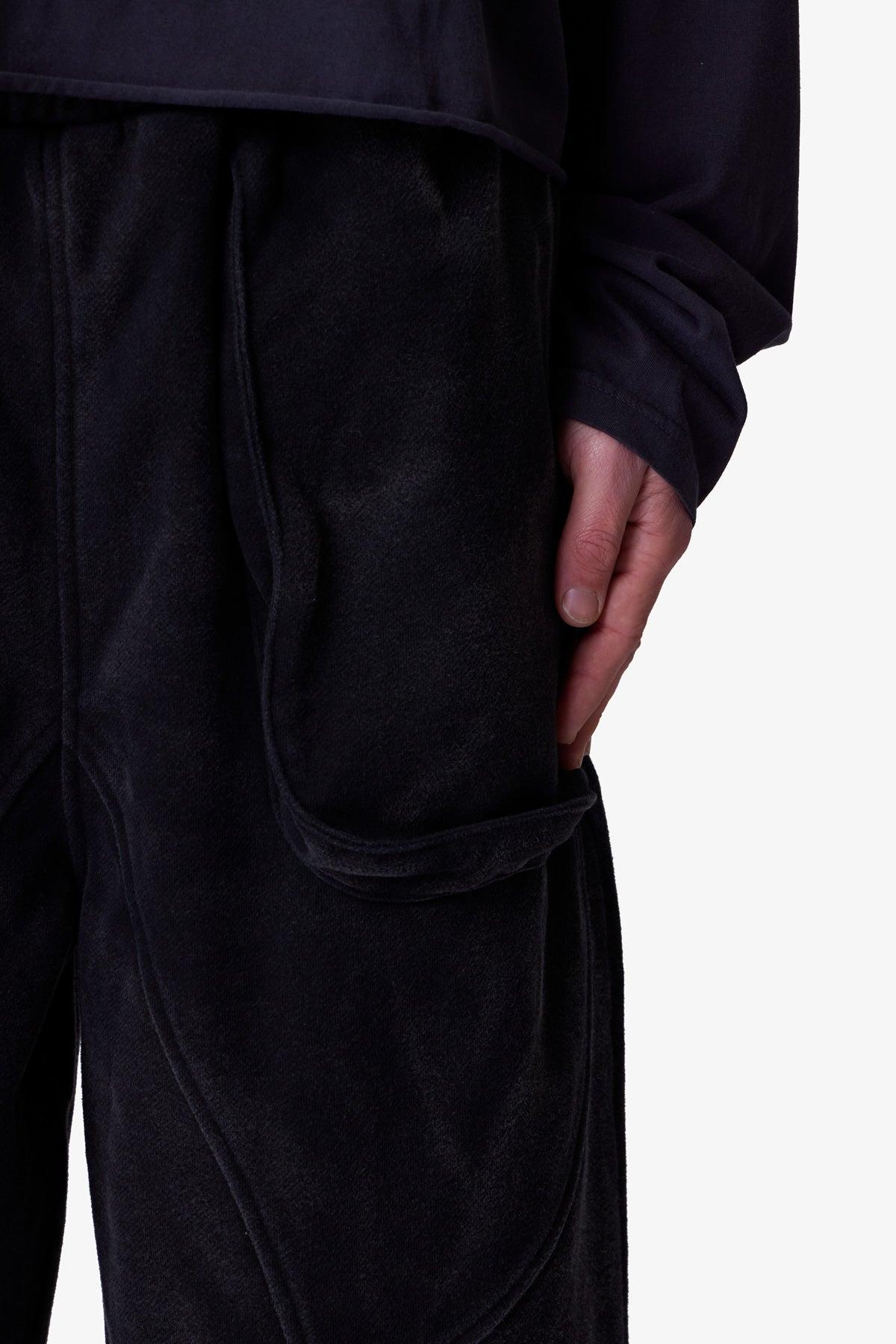 Cross Seamed Sweatpants - Washed Black Product Image