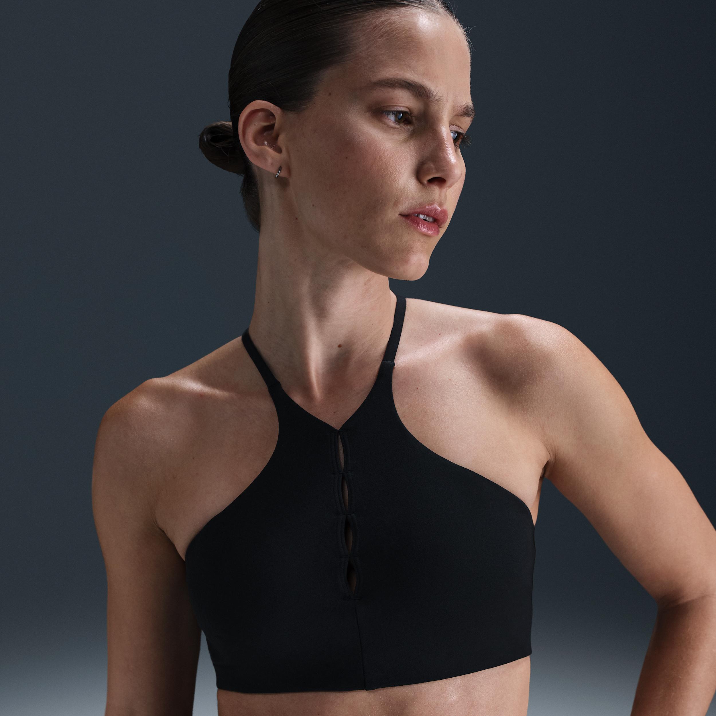 Nike Womens One Keyhole Light-Support Padded High-Neck Sports Bra | HJ3726-010 Product Image