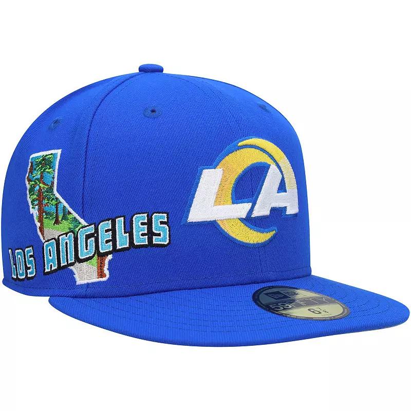 Men's New Era Royal Los Angeles Rams Stateview 59FIFTY Fitted Hat,  Product Image