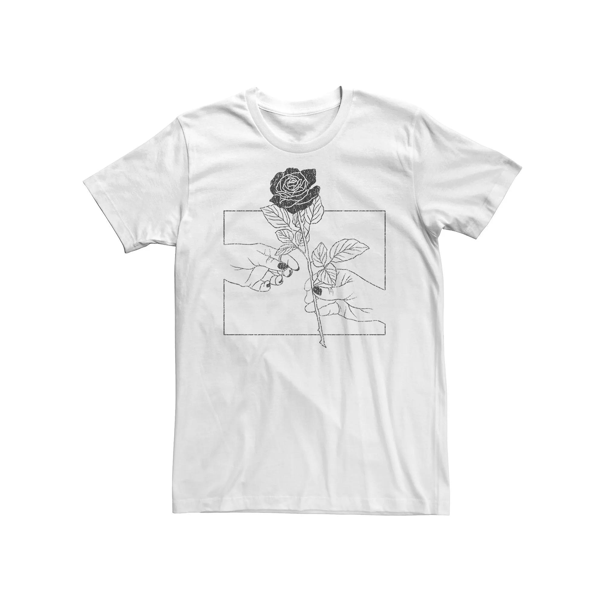 Big & Tall Line Rose Hands Floral Line Art Tee, Men's,  Product Image