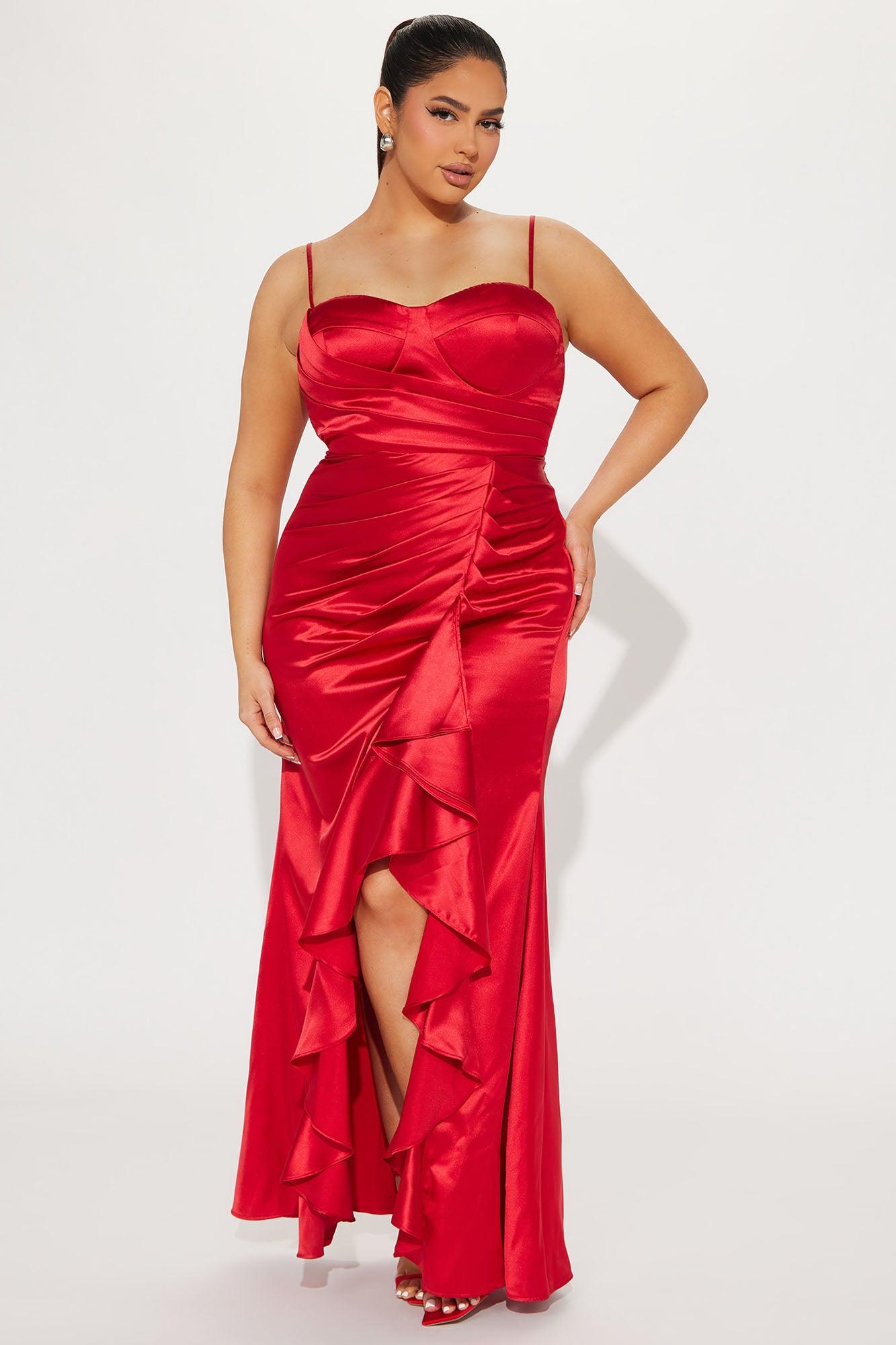 Camilla Satin Gown - Red Product Image