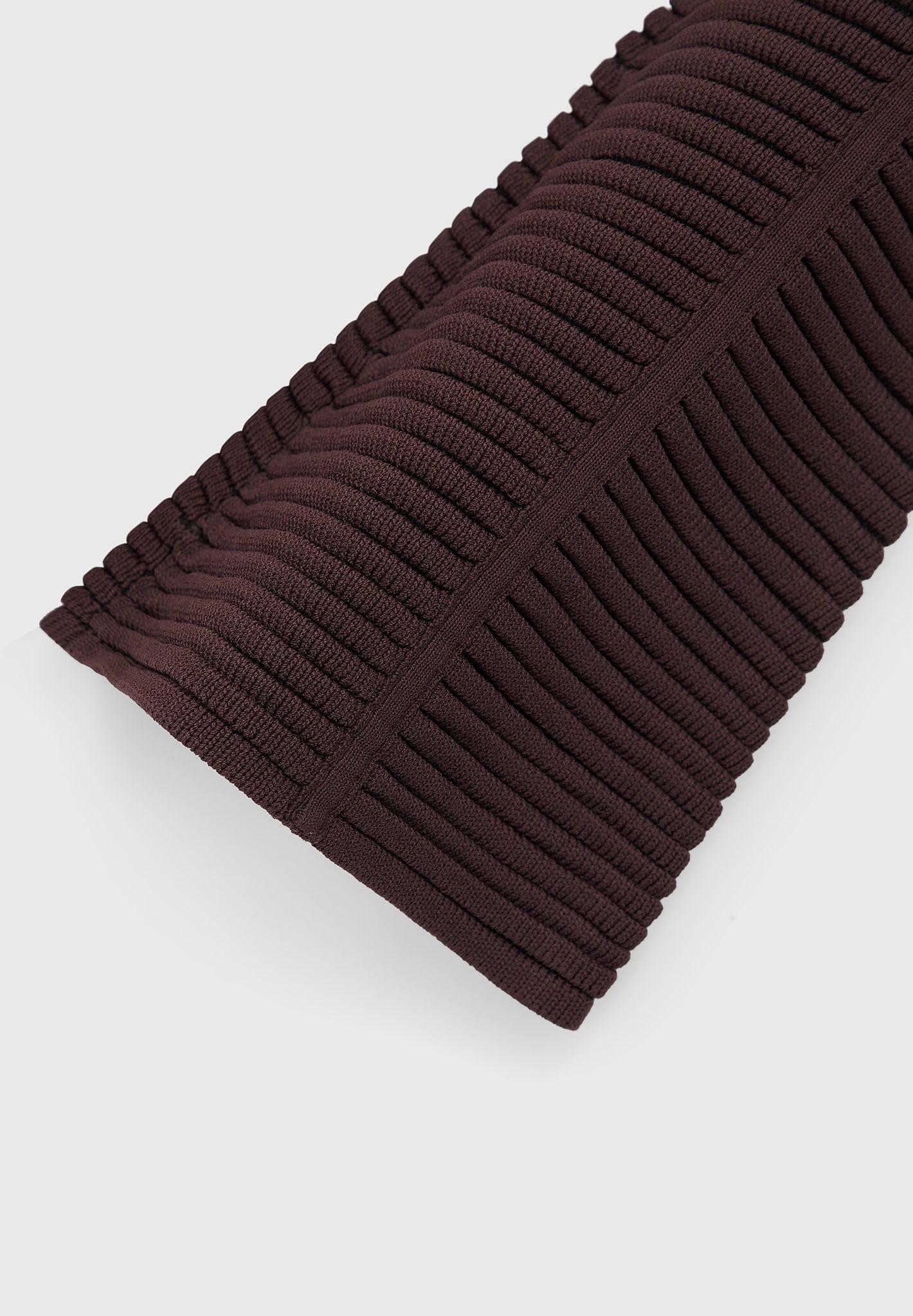 Knitted Contour Flared Leggings - Brown/Black Female Product Image