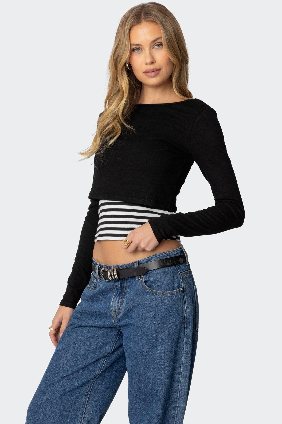 Shania Layered Striped Top Product Image