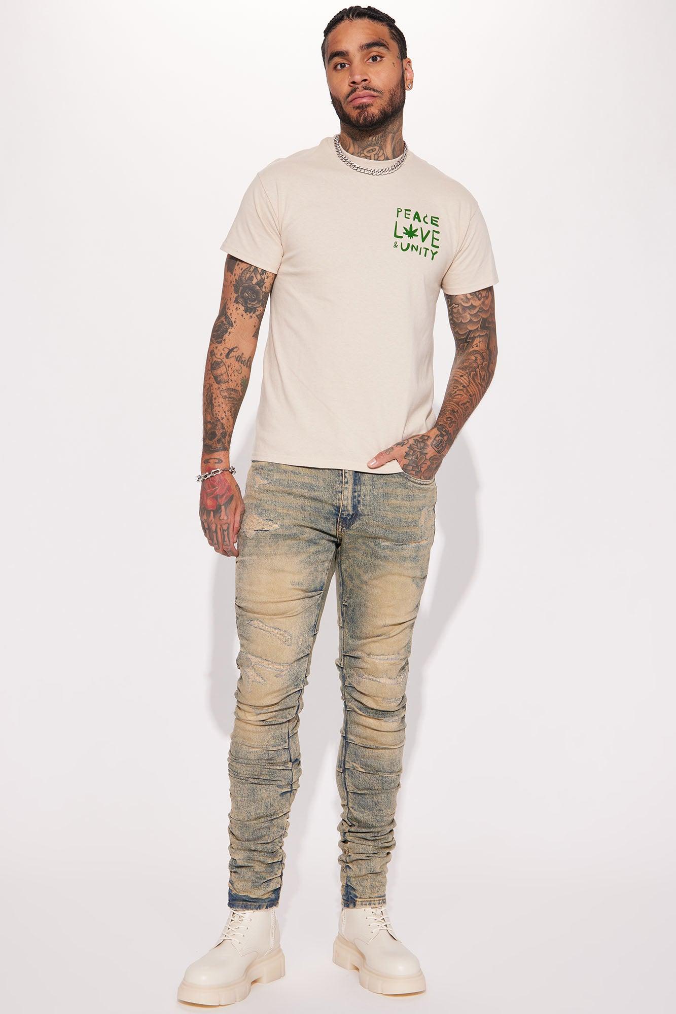 Peace Love And Unity Short Sleeve Tee - Taupe Product Image